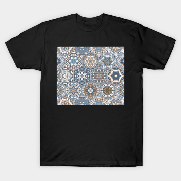 Hexagonal Oriental and ethnic motifs in patterns. T-Shirt by IrinaGuArt